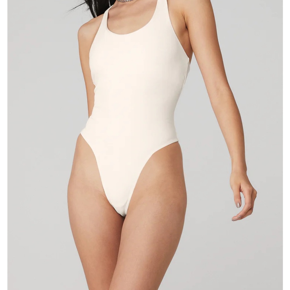 ALO Yoga Cream Bodysuit with Racerback